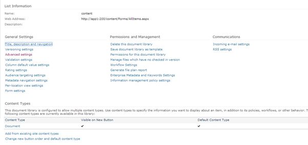 Associating Content Type